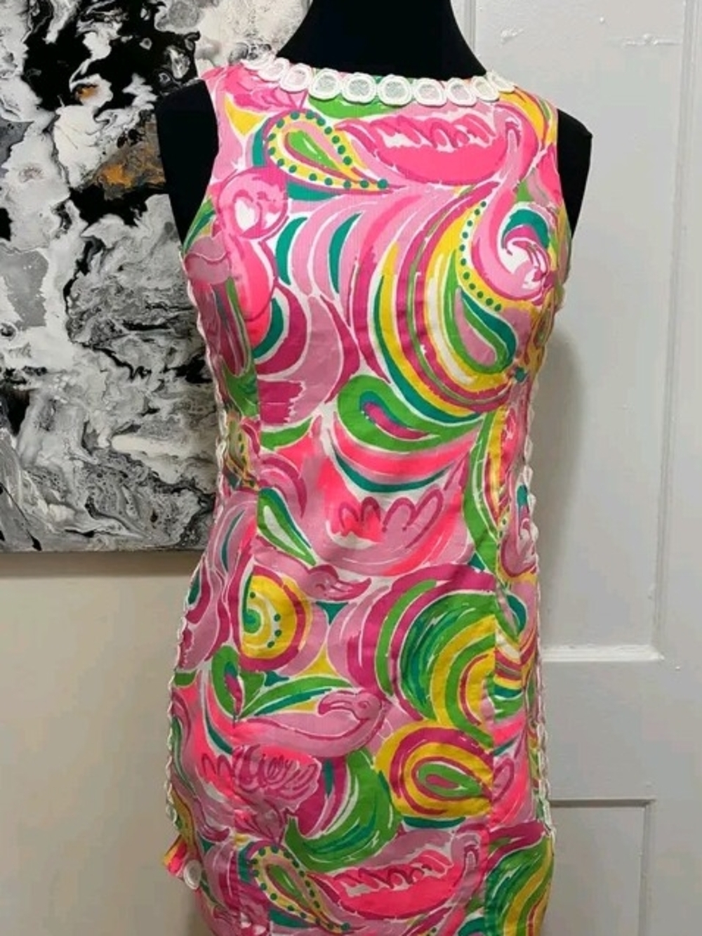 Lilly Pulitzer Target Anniversary Vibrant Pink Swirl Sleeveless Floral Dress